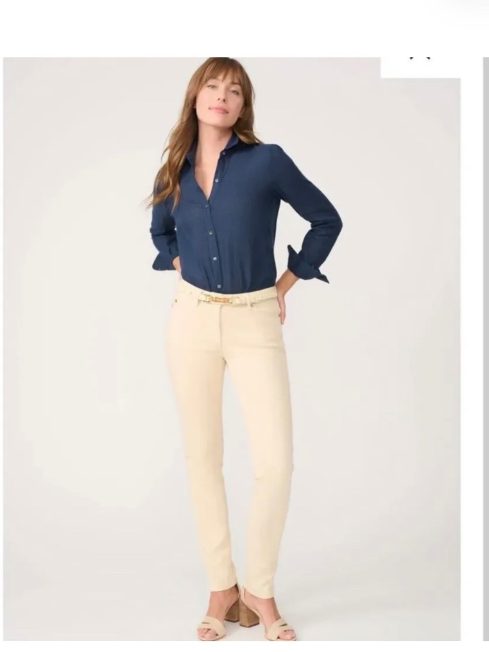 J. McLaughlin Women’s Lexi Straight Leg Jeans in Raw Beige Wash Size 12 - Picture 3 of 16